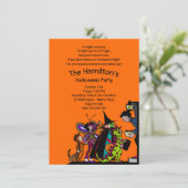 90のレトロおもしろいハロウィーントリックまたはトリートコスチューム 招待状 (スタンド正面)