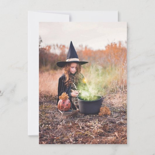 90のレトロおもしろいハロウィーントリックまたはトリートコスチューム 招待状 (裏面)