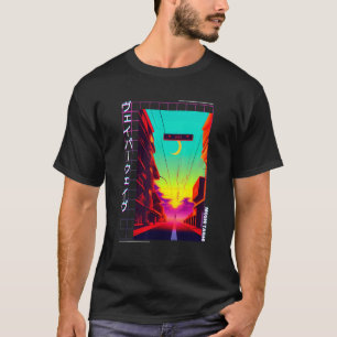 90のレトロSynthwave 日本の Vaporwave Otaku Aest Tシャツ