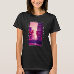 90のレトロSynthwave 日本の Vaporwave Otaku Aest Tシャツ