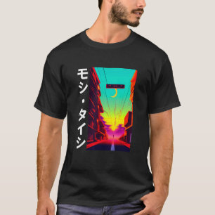 90のレトロSynthwave 日本の Vaporwave Otaku Aest Tシャツ