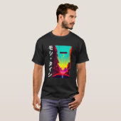 90のレトロSynthwave 日本の Vaporwave Otaku Aest Tシャツ (正面フル)