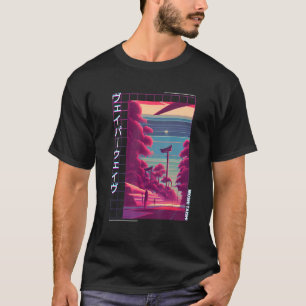 90のレトロSynthwave 日本の Vaporwave Otaku Aest Tシャツ