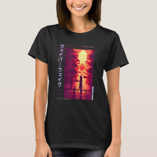90のレトロSynthwave 日本の Vaporwave Otaku Aest Tシャツ