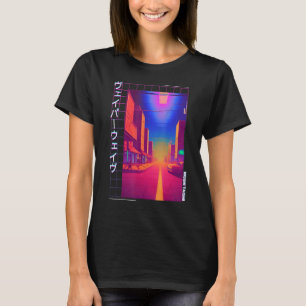 90のレトロSynthwave 日本の Vaporwave Otaku Aest Tシャツ