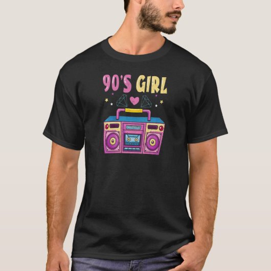 90の女の子スタイルレトロヴィンテージ服服オールド Tシャツ (正面)