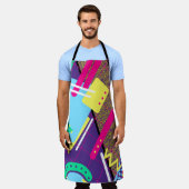 90の幾何学的パターン エプロン (着用した状態)