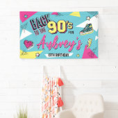 90の明ポップ・アートのるい色の誕生日パーティー、任意の年齢 横断幕 (インサイチュ)