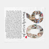 90の理由私たちがあなたを愛する90th誕生日コラージュ フリースブランケット (正面(横))