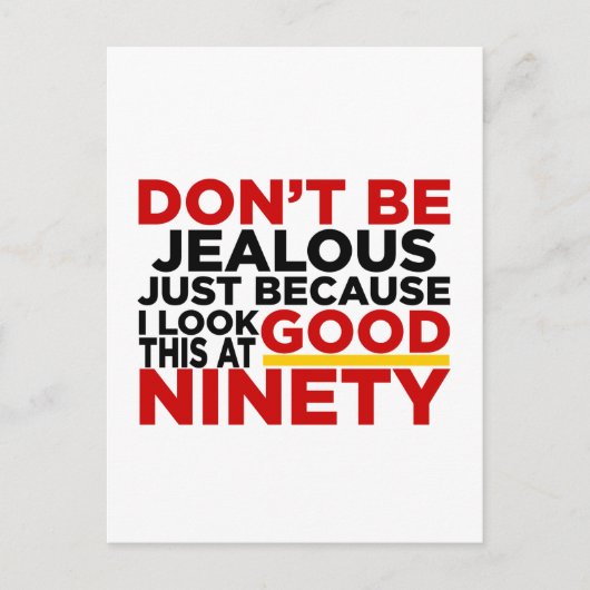 90の誕生日デザイン ポストカード (正面)