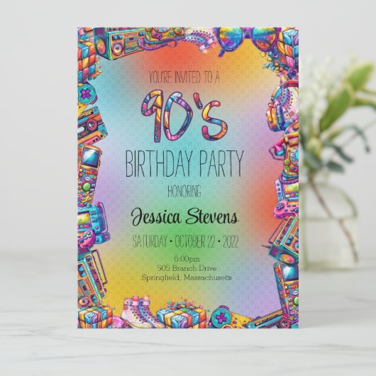 90の誕生日招待状 カード (スタンド正面)