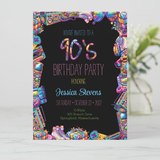 90の誕生日招待状 カード (スタンド正面)