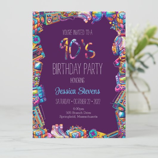 90の誕生日招待状 カード (スタンド正面)