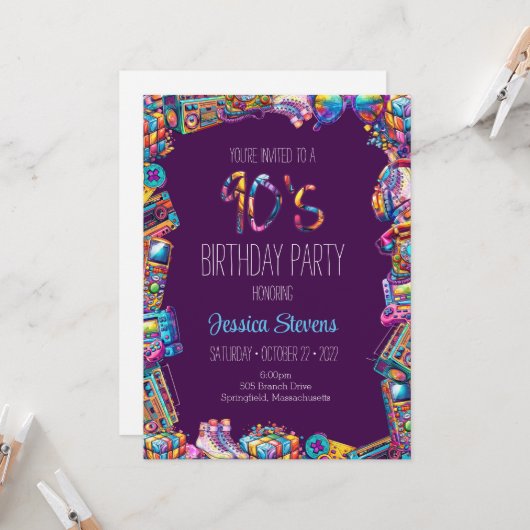 90の誕生日招待状 カード (正面/裏面インサイチュ)