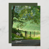 90の重大な年か景色誕生日または男性 招待状 (正面/裏面)