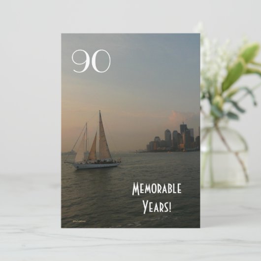 90の重大な年か誕生祝いまたはヨット 招待状 (スタンド正面)