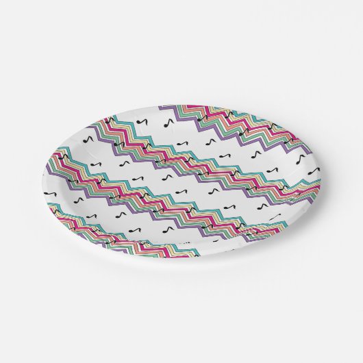 90の音楽をテーマにした誕生日パーティー紙プレート ペーパープレート (アングル)