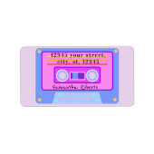 90のVaporwave Pastelカセット差出人住所 ラベル (正面)