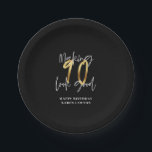 90を素敵な誕生日に見せる金ゴールド  ペーパープレート<br><div class="desc">90を美しく見せる金ゴールド効果の誕生日紙プレート色を変更できます。コレクションの一部。</div>