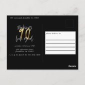 90を良い金ゴールドと黒モダンい誕生日にする ポストカード (裏面)