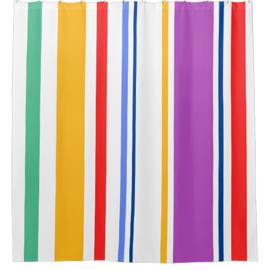 90インスパイア数々のモダン色鮮やかストライプな シャワーカーテン (正面)