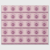 90エレガント番目の誕生日バラ金ゴールドグリッターとストライプ ラッピングペーパー (フラット)