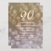 90エレガント誕生日招待状 招待状 (正面/裏面)