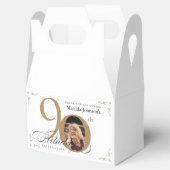 90エレガント誕生日金ゴールド白書写真 フェイバーボックス (オープン)