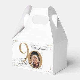 90エレガント誕生日金ゴールド白書写真 フェイバーボックス