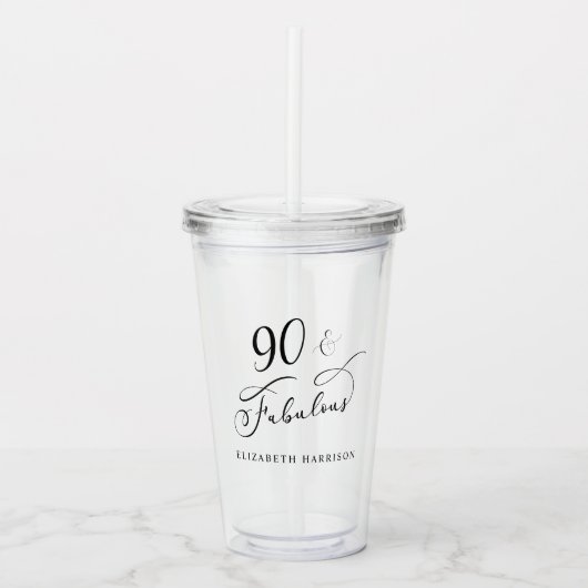 90エレガント誕生日 アクリルタンブラー (正面)
