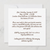 90カスタム年90誕生日の写真応援 招待状 (裏面)