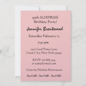 90カスタム歳のサプライズ誕生パーティー金属 招待状 (裏面)