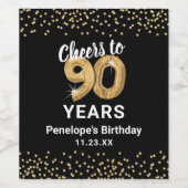 90カスタム誕生日 ワインラベル (シングルラベル)