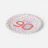 90カスタムthカラフルサンゴ紙吹雪 ペーパープレート (アングル)