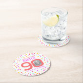 90カスタムthカラフルサンゴ紙吹雪 ラウンドペーパーコースター (インサイチュ)