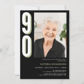 90シンプルモダン誕生日 招待状 (正面)