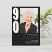 90シンプルモダン誕生日 招待状 (スタンド正面)