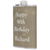 90スタイリッシュパーソナライズされた番目の誕生日デザイン フラスク (左)