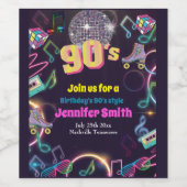 90ズネオンディスコビーブスレトロスタイトル ワインラベル (シングルラベル)