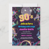 90ズネオンディスコビーブスレトロスタイトル 招待状 (正面)