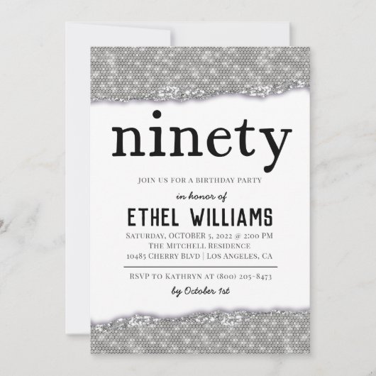 90ダイヤモンド誕生日招待状 招待状 (正面)