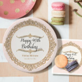 90ハッピーバースデーパーティーお祝いラウンドデコール ペーパープレート