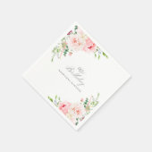 90バースデーパーティーピンクフローラカスタムカクテル スタンダードカクテルナプキン (角)