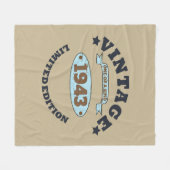 90パーソナライズされたヴィンテージ90th誕生日パーティー フリースブランケット (正面(横))