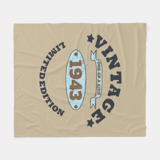 90パーソナライズされたヴィンテージ90th誕生日パーティー フリースブランケット (正面(横))