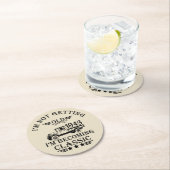 90パーソナライズされたヴィンテージ90th誕生日パーティー ラウンドペーパーコースター (インサイチュ)