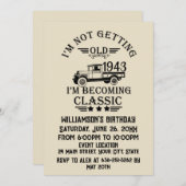 90パーソナライズされたヴィンテージ90th誕生日パーティー 招待状 (正面/裏面)
