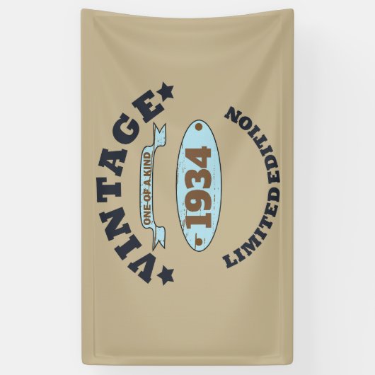 90パーソナライズされたヴィンテージ90th誕生日パーティー 横断幕 (縦)