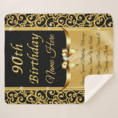 90パーソナライズされた歳の女性の贈り物アイディア シェルパブランケット (正面(横))