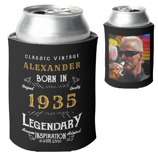 90パーソナライズされた番目の誕生日名前の追加Year写真 缶クーラー